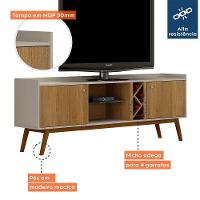 Rack Para Tv Rio De Janeiro Até 60 Polegadas 2 Porta Valdemóveis Off White Com Cinamomo - 2