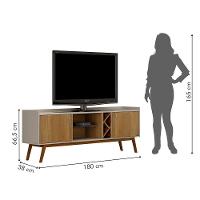 Rack Para Tv Rio De Janeiro Até 60 Polegadas 2 Porta Valdemóveis Off White Com Cinamomo