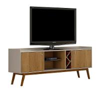 Rack Para Tv Rio De Janeiro Até 60 Polegadas 2 Porta Valdemóveis Off White Com Cinamomo - 5