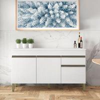 Balcão Gabinete De Cozinha 3 Portas 1 Gaveta Com Tampo 1,50m Line Kit's Paraná Madeirado Branco - 2