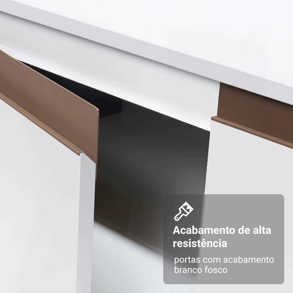 Kit Com Dois Balcões De Cozinha 2 Portas 3 Gavetas (com Tampo) Branco Reims Madesa Branco - 5