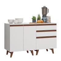 Kit Com Dois Balcões De Cozinha 2 Portas 3 Gavetas (com Tampo) Branco Reims Madesa Branco - 2