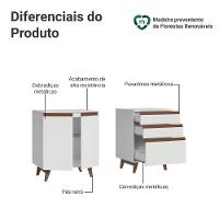 Kit Com Dois Balcões De Cozinha 2 Portas 3 Gavetas (com Tampo) Branco Reims Madesa Branco