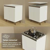 Kit Com Dois Balcões De Cozinha 2 Portas 3 Gavetas (com Tampo) Branco Reims Madesa Branco - 6