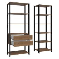 Guarda-roupa Closet Modulado Valencia 2 Gavetas 9 Prateleiras 129cm Madesa Rustic/preto - 5