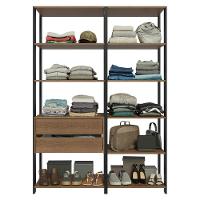 Guarda-roupa Closet Modulado Valencia 2 Gavetas 9 Prateleiras 129cm Madesa Rustic/preto - 6