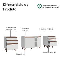 Kit Com Três Balcões De Cozinha 2 Portas 6 Gavetas (com Tampo) Branco Reims Madesa Branco