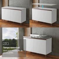 Kit Com Três Balcões De Cozinha 2 Portas 6 Gavetas (com Tampo) Branco Reims Madesa Branco - 6