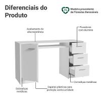 Escrivaninha Penteadeira 136cm 1 Porta 3 Gavetas Madesa Branco