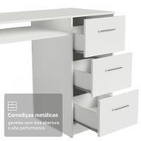 Escrivaninha Penteadeira 136cm 1 Porta 3 Gavetas Madesa Branco - 5