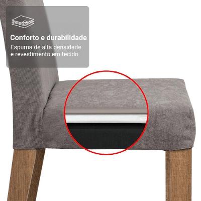 Conjunto Sala De Jantar Mesa Tampo De Vidro 4 Cadeiras Zion Madesa Rustic/silver