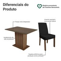 Conjunto Sala De Jantar Mesa Tampo De Vidro 4 Cadeiras Zion Madesa Rustic/oxford