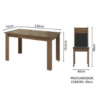 Conjunto Sala De Jantar Mesa Tampo De Vidro 4 Cadeiras Eloá Madesa Rustic/preto - 3