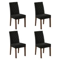 Conjunto Sala De Jantar Mesa Tampo De Vidro 4 Cadeiras Reale Madesa Rustic/oxford - 2