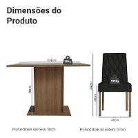 Conjunto Sala De Jantar Mesa Tampo De Vidro 4 Cadeiras Reale Madesa Rustic/oxford - 7