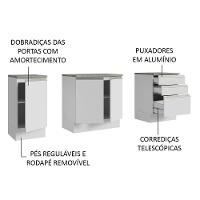 Armário Gabinete Para Banheiro 180cm 3 Portas 3 Gavetas Madesa Branco