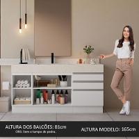 Armário Gabinete Para Banheiro 180cm 3 Portas 3 Gavetas Madesa Branco - 5