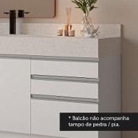 Armário Gabinete Para Banheiro 180cm 3 Portas 3 Gavetas Madesa Branco - 6