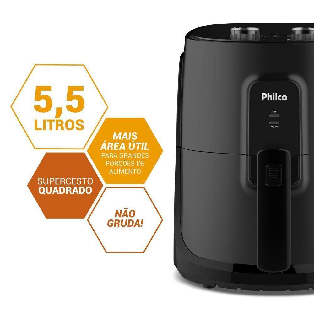 Air Fryer Philco 5,5L Cesto Quadrado 1500W PAF55A 220V - 3