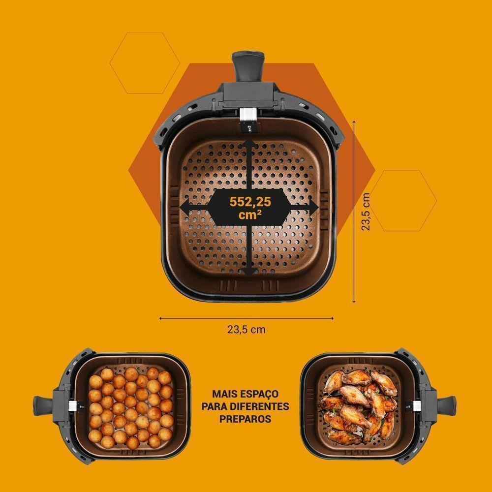 Air Fryer Philco 5,5L Cesto Quadrado 1500W PAF55A 220V - 4
