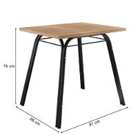 Conjunto De Mesa Sala De Jantar Com 4 Cadeiras Tubular Tampo Bp Madeirado Retangular Preto/flor - 3