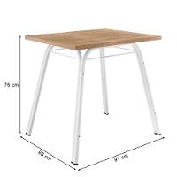 Conjunto De Mesa Sala De Jantar Com 4 Cadeiras Tubular Tampo Bp Madeirado Retangular Branco / Preto - 3