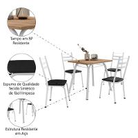 Conjunto De Mesa Sala De Jantar Com 4 Cadeiras Tubular Tampo Bp Madeirado Retangular Branco / Preto - 5