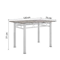Conjunto De Mesa Sala De Jantar Sara Com 4 Cadeiras Tubular Granito 1,20m Artefamol Branco / Floral - 3