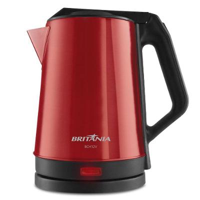 Chaleira Elétrica Britânia BCH12V 1150W 1,9L Inox Vermelho 110V com Base Giratória 360°