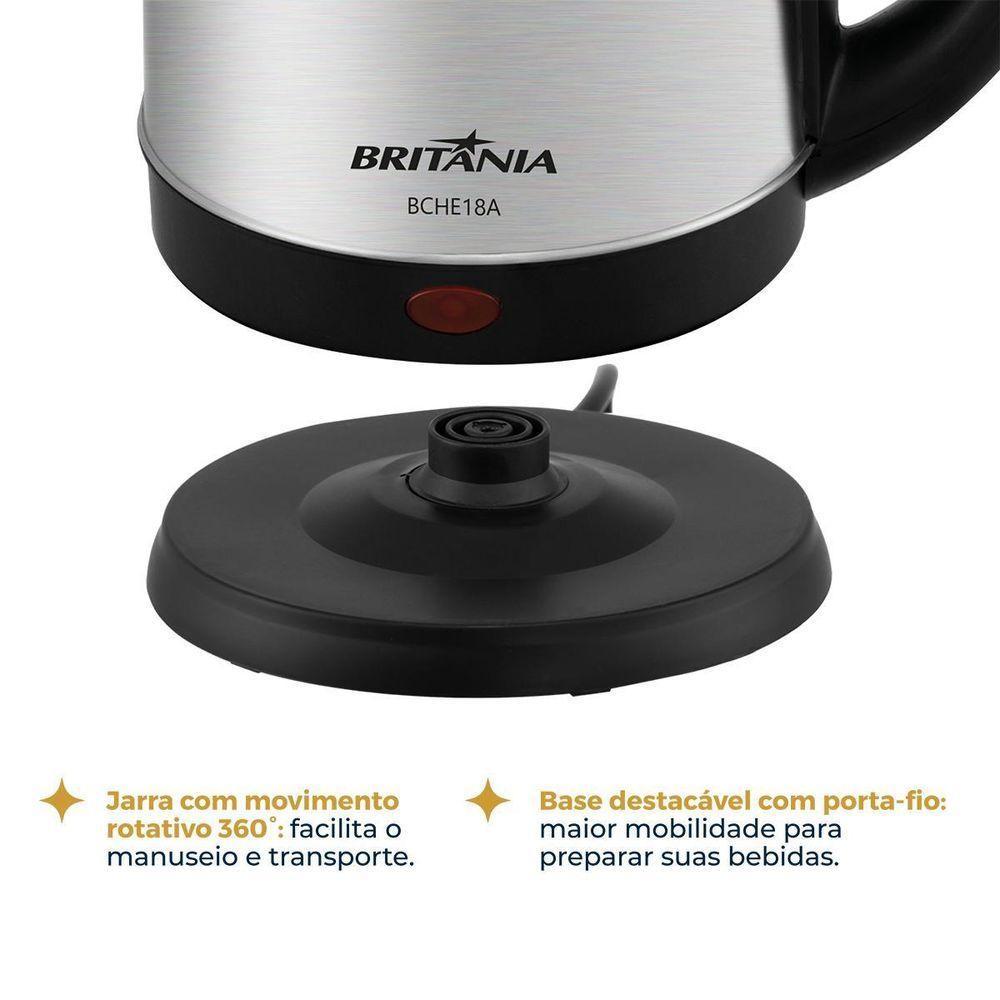 Chaleira Elétrica Britânia 1,8L Inox BCHE18A 220V - 4