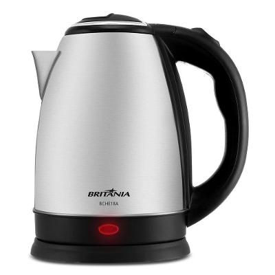 Chaleira Elétrica Britânia BCHE18A 1,8L Aço Inox Preto 1150W 220V