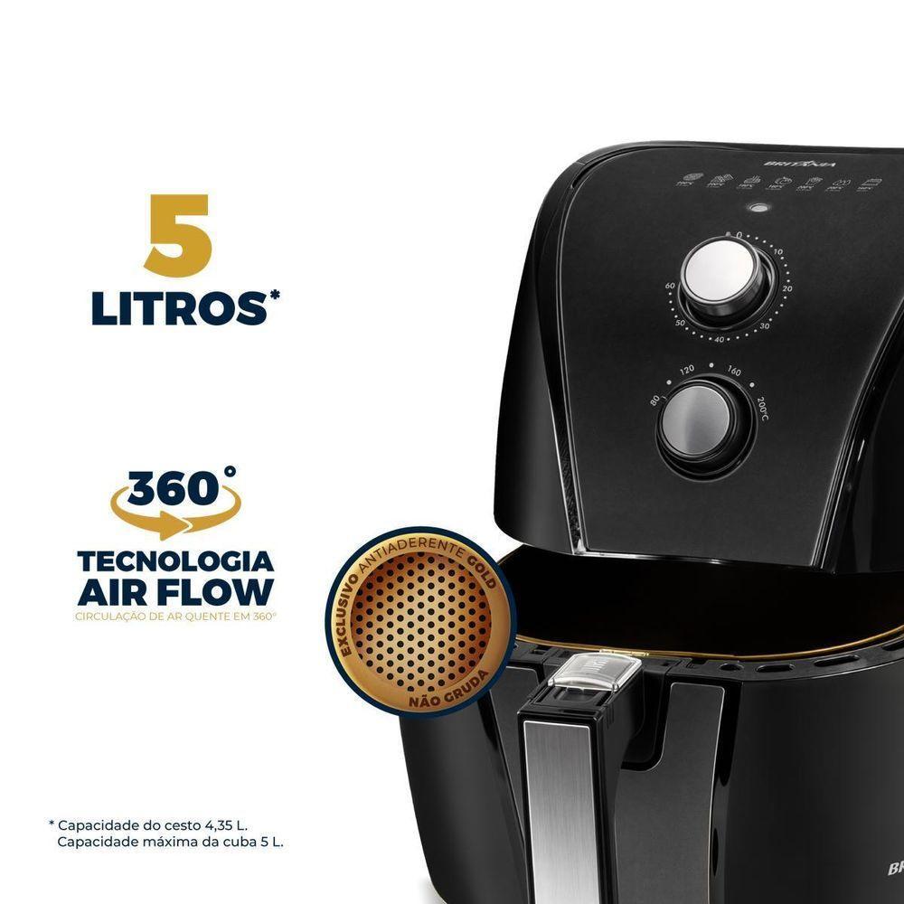 Air Fryer Britânia 5L Antiaderente Gold 1500W BAF45A 220V - 3