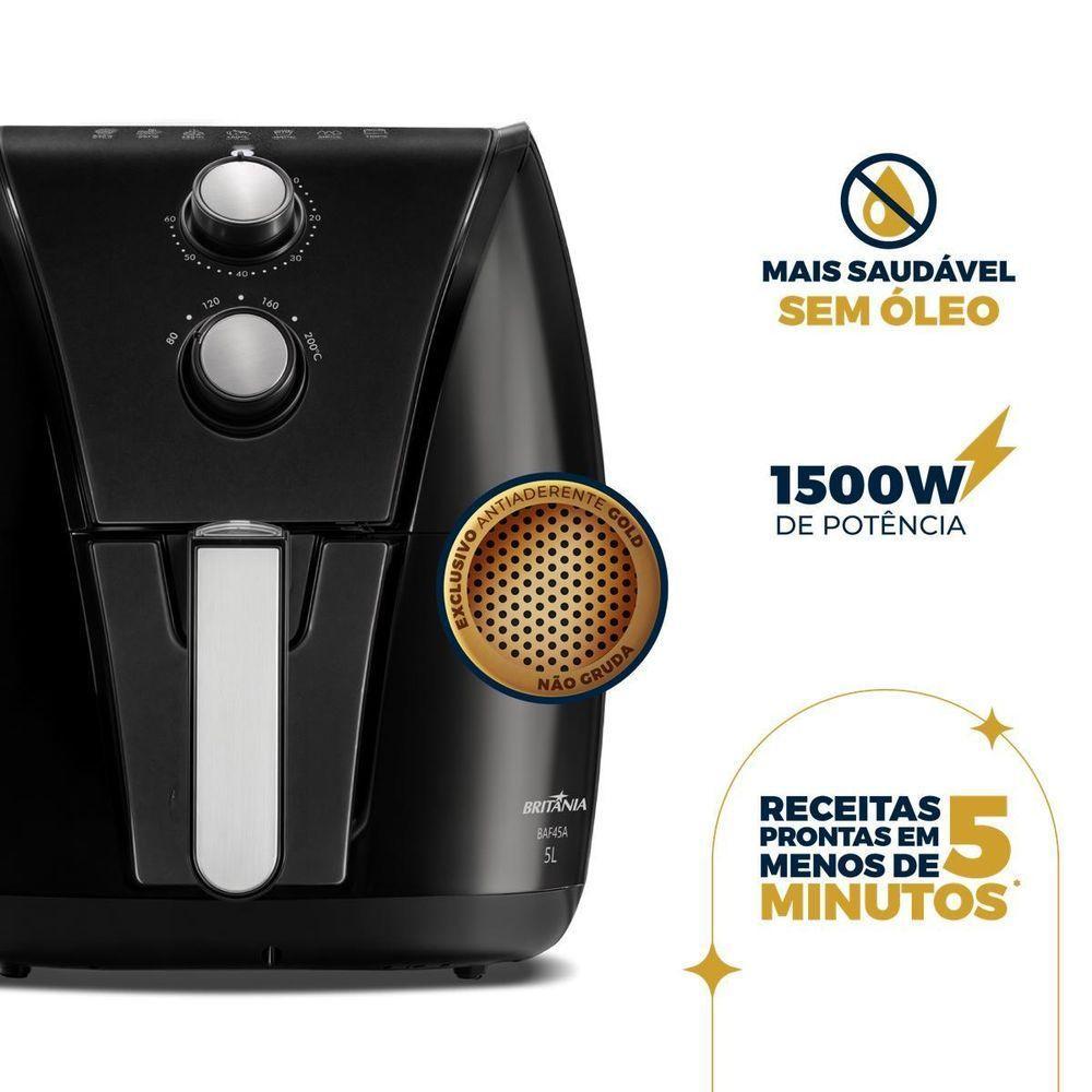 Air Fryer Britânia 5L Antiaderente Gold 1500W BAF45A 220V - 4