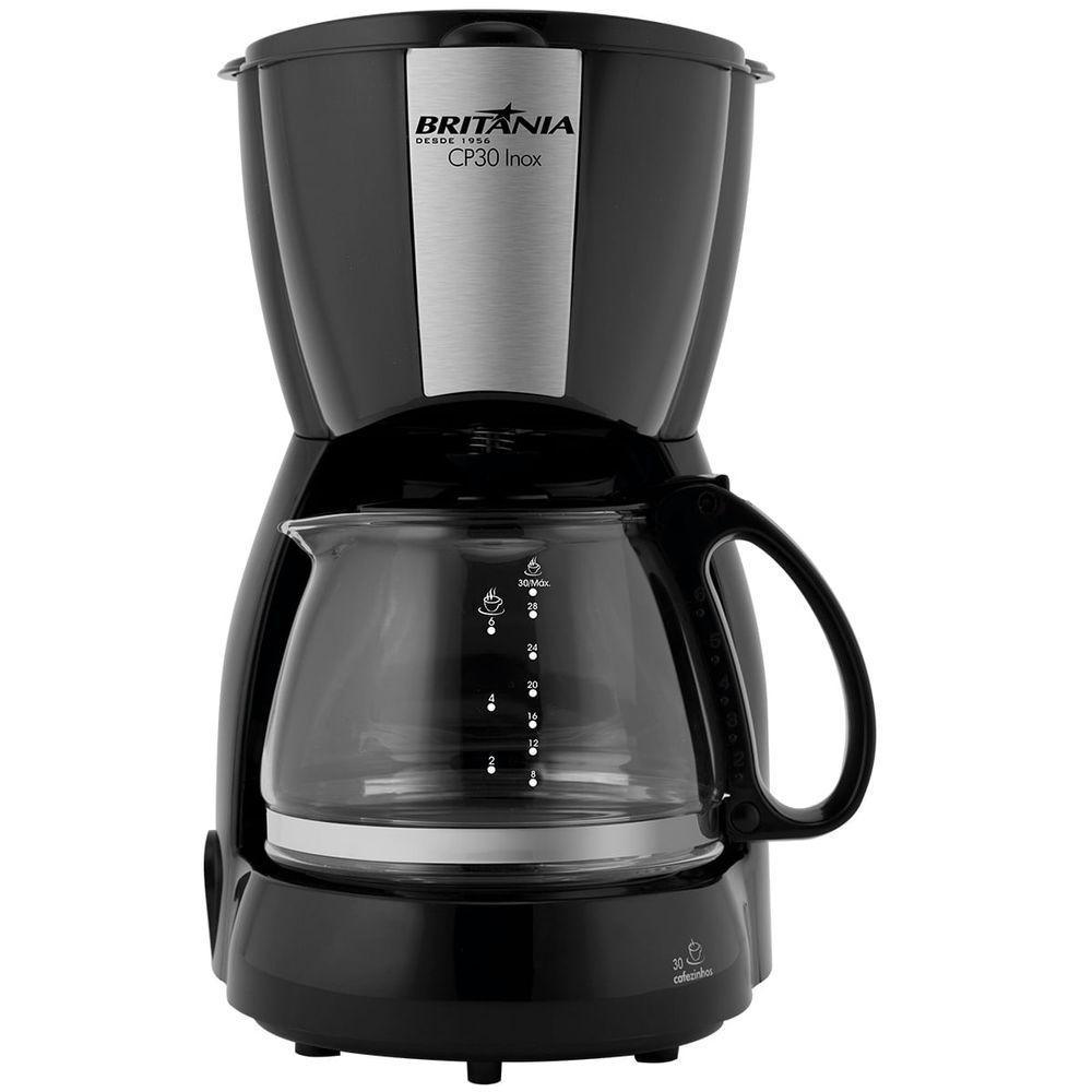 Cafeteira Britânia CP30 Inox Preta Com Jarra De Vidro 220V - 1