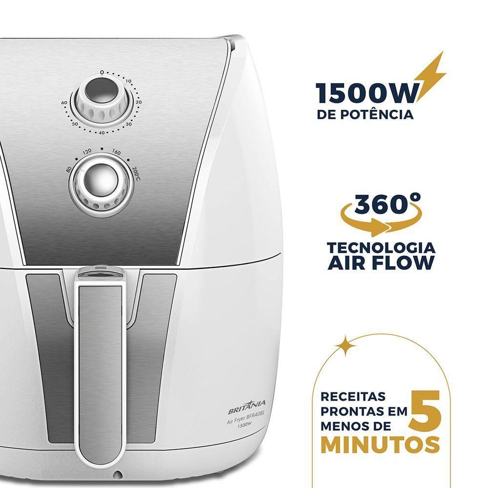 Air Fryer Britânia 5L Branca Redstone 1500W BFR40BI 220V - 3