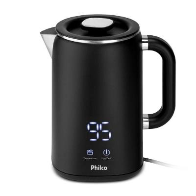 Chaleira Elétrica Philco PCH18B 1,8L Aço Inox Preto com Painel Digital Touch 110V
