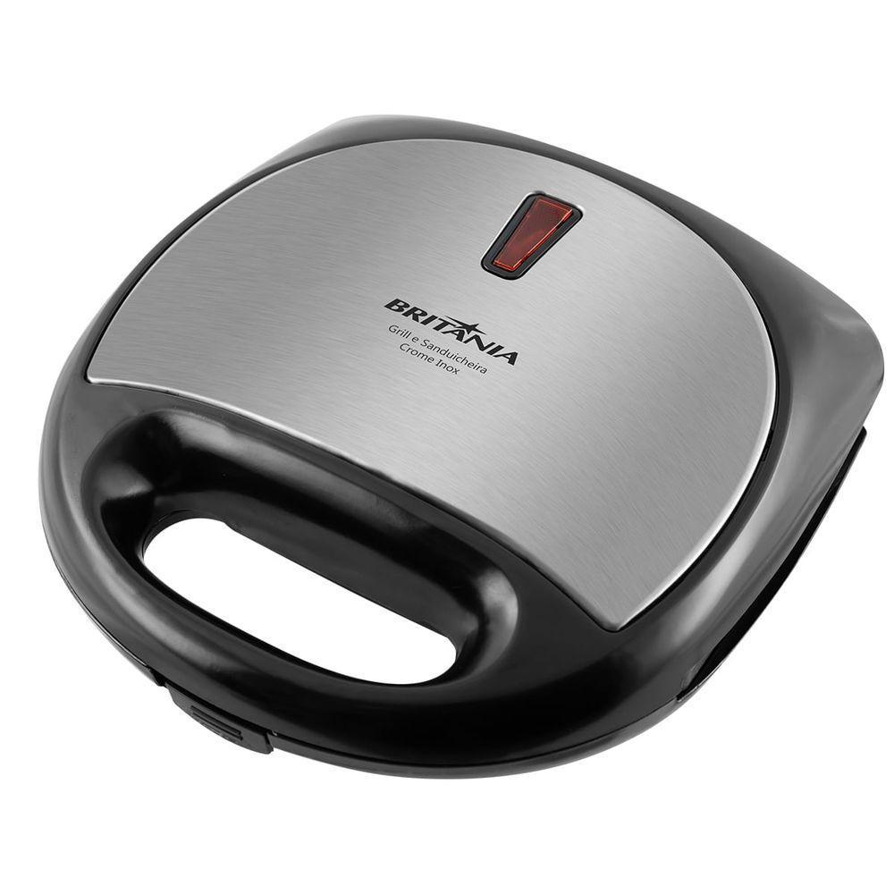 Grill E Sanduicheira Britânia Crome Inox 750W 220V - 1