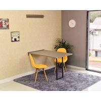 Kit Mesa Dobrável Retrátil 120x75 com 2 Cadeiras Charles Eames Botonê Amarela