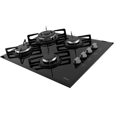 Cooktop a Gás Philco Cook Chef 4 TC 4 Bocas Vidro Temperado Preto Bivolt