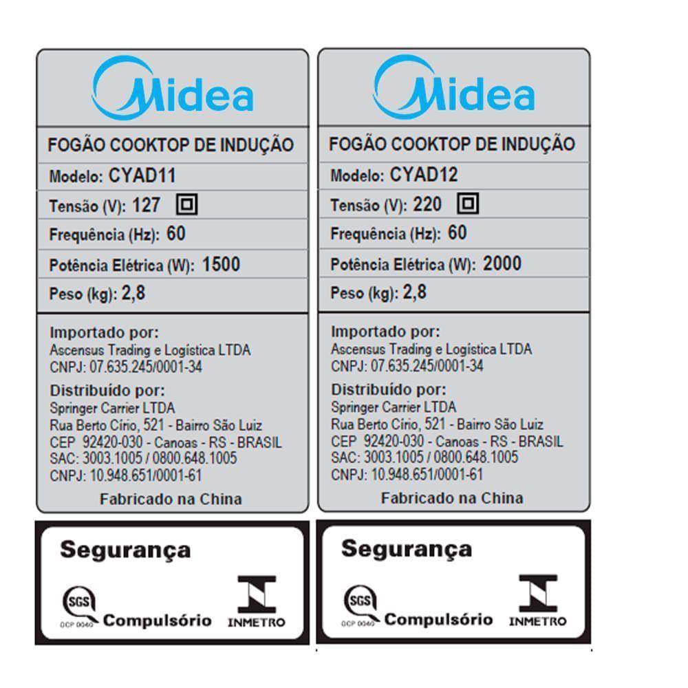 Cooktop Midea 1 Boca De Indução Portátil 110V CYAD11 - 2