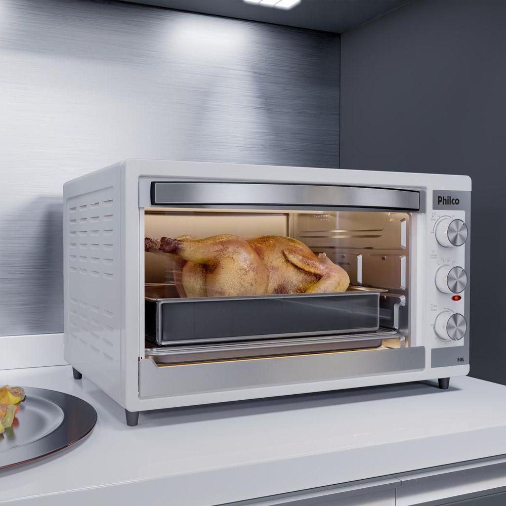 Forno Elétrico Branco Philco 50L Dupla Resistência PFE52B 110V - 7