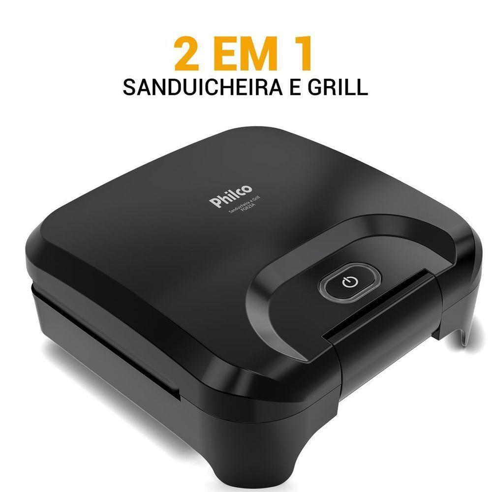 Sanduicheira e Grill Philco 2 em 1 Antiaderente 750W PGR25A 220V - 4