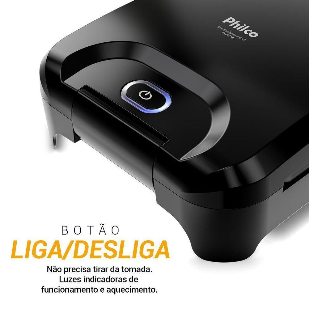 Sanduicheira e Grill Philco 2 em 1 Antiaderente 750W PGR25A 220V - 7