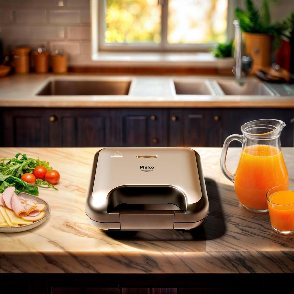 Sanduicheira E Grill Philco Inox 2 Em 1 PGR27A 750W 220V - 7