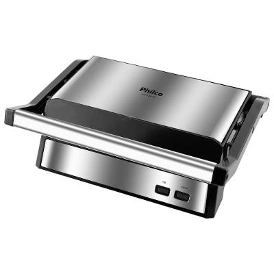 Grill e Sanduicheira Philco PGR21PI Maxx Clean com Coletor de Gordura 1000W Cinza 220V