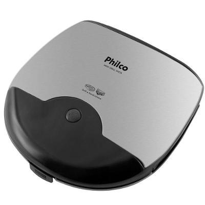 Sanduicheira Mini Grill Philco Inox Preto com Chapa Antiaderente 750W 110V