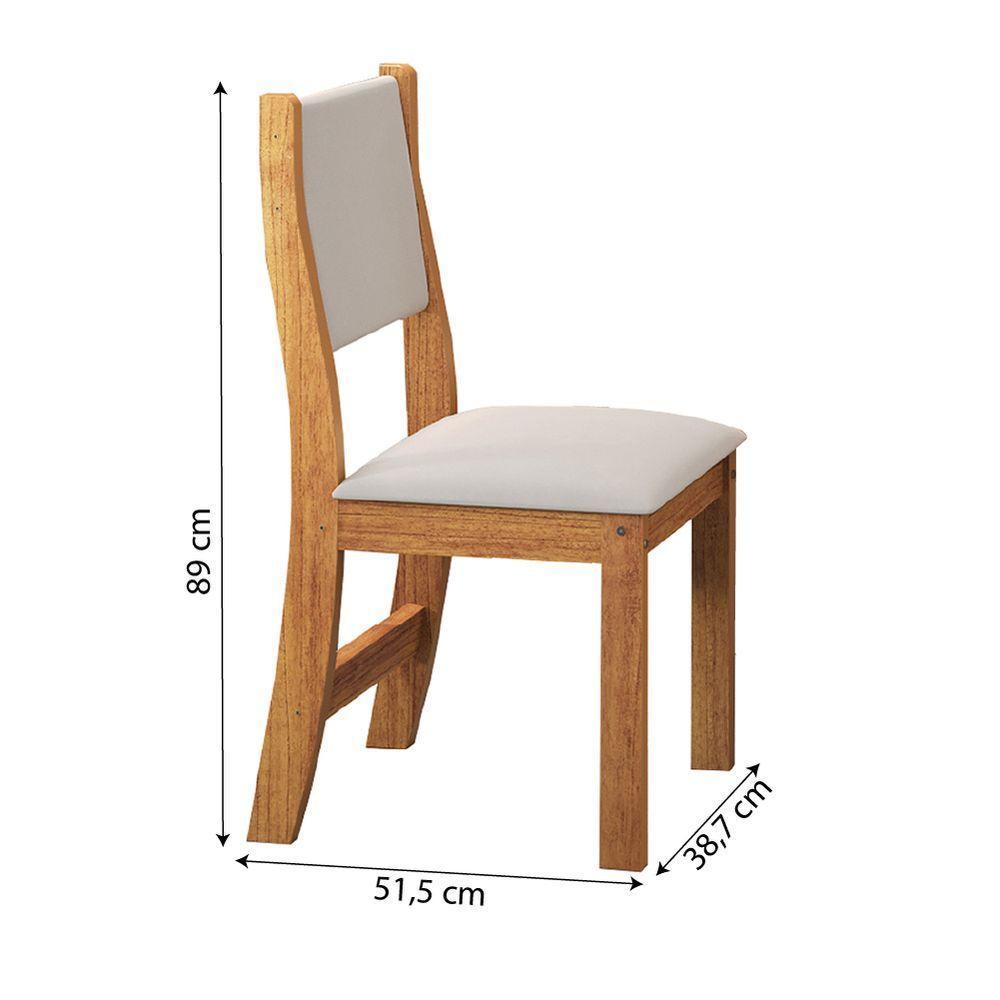Conjunto De Mesa Sala De Jantar Redonda 0,90m 4 Cadeiras Sone Veludo Viero Madeirado / Marfim - 3