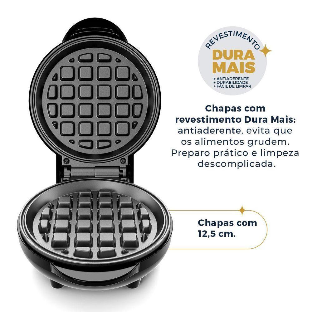 Mini Waffle Maker Britânia 550W Chapas Antiaderentes BWM01A 220V - 6