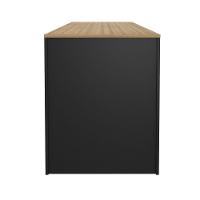 Mesa Para Escritório 160cm Com 2 Prateleiras Amêndoa/preto - 5