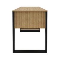 Mesa Para Escritório 160cm Com 2 Prateleiras Amêndoa/preto - 6